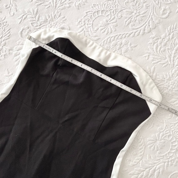 NWOT Lulus Impressive Edge Black Color Block Strapless Midi Dress Medium - Picture 6 of 7